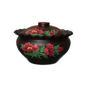 Макитра Волна с крышкой (мак), 2,5л (красная глина)