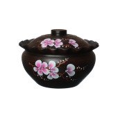 Макитра Волна с крышкой (сакура), 2,5л (красная глина)