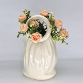 Ваза настольная Сумка Кольцо, бежевая