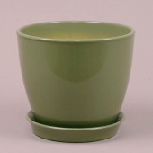 Цветочный горшок Виктория ВК-20, глянец, оливковый, 4л