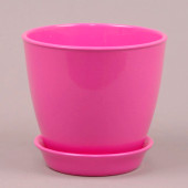 Цветочный горшок Виктория ВК-20, глянец, розовый, 4л