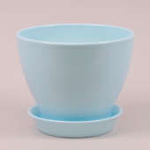 Цветочный горшок Ксения КС-4, глянец, голубой, 5,3л