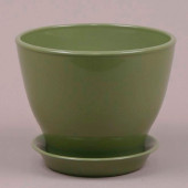 Цветочный горшок Ксения КС-4, глянец, оливковый, 5,3л