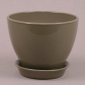 Цветочный горшок Ксения КС-4, глянец, серо-коричневый, 5,3л