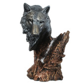 Сувенир-подставка под бутылку Волк, бронза+серебро