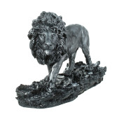 Сувенир-подставка под стаканы Лев, серебро