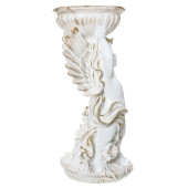 Садовая фигура Ангел с чашей на голове, античное золото (Гипс)