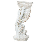 Садовая фигура Ангел с чашей на голове, античное золото (Гипс)