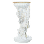 Садовая фигура Ангел с чашей на голове, белый с золотом (Гипс)