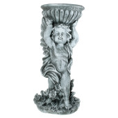 Садовая фигура Ангел с чашей на голове, камень серый (Гипс)