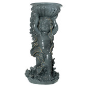 Садовая фигура Ангел с чашей на голове, гранит серый (Гипс)