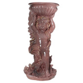 Садовая фигура Ангел с чашей на голове, гранит розовый (Гипс)