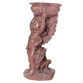 Садовая фигура Ангел с чашей на голове, гранит розовый (Гипс)