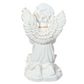 Сувенир Ангел Крылатик с чашей, белый с золотом