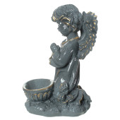 Сувенир Ангел Крылатик с чашей, гранит серый