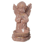 Сувенир Ангел Крылатик с чашей, гранит розовый