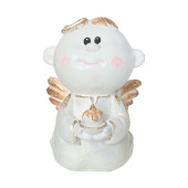 Сувенир Ангелочек со свечкой, античное золото