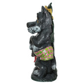 Садовая фигура Волк с подсолнухом №2 _Ласкаво просимо_, художка, серый (Гипс)