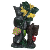 Садовая фигура Волк с подсолнухом №2 _Ласкаво просимо_, художка, серый (Гипс)