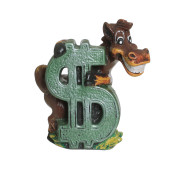 Копилка Конь Долар 17см_14,5см (цвета в ассортименте)