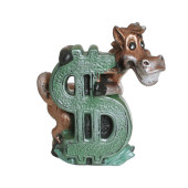 Копилка Конь Долар 17см_14,5см (цвета в ассортименте)