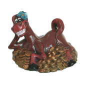 Копилка Конь на монетах 12см_17см (цвета в ассортименте)