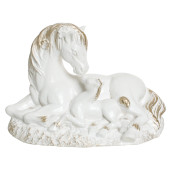 Копилка Лошадь мама, белая с золотом