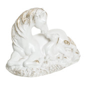 Копилка Лошадь мама, белая с золотом