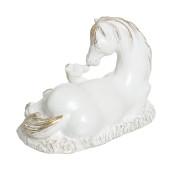 Копилка Лошадь мама, белая с золотом