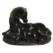 Копилка Лошадь мама, черная с золотом