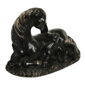 Копилка Лошадь мама, черная с золотом