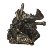 Сувенир-подставка (под стопки,бутылку) Щука, бронза №2